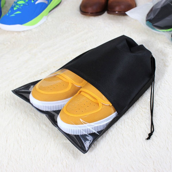 10 Pieces Travel Shoe Bags Waterproof Dustproof Shoe Bag Shoehorn Bag Finishing Bag with Clear Window and Draw String Bow High Heel Sandals