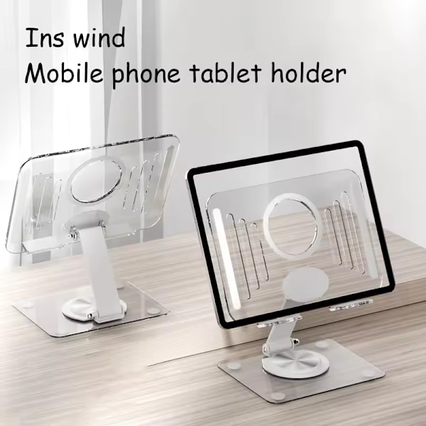 Høykvalitets mobil smarttelefonstativ akryl nettbrettfeste laptopstativ for iPad_xrzi White