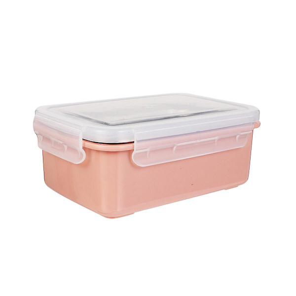 900ml Lunsjboks med rom, Bento-beholder, Bærbar matboks med ett lag, Rosa, 18X12.7X7CM Pink 18X12.7X7CM