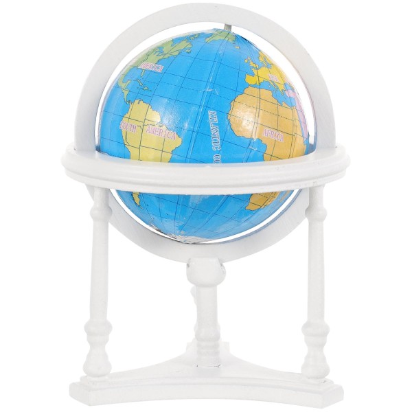 Dukkehust Globe Miniatyr Ornament Dukkehust Dekorasjon Verdensklode Modell For DekorRød8.1X5.5X5.5C Red 8.1X5.5X5.5CM