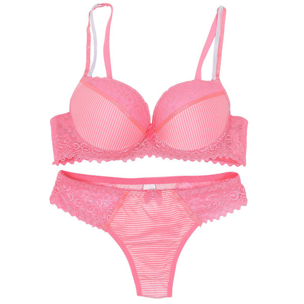 1 Set Dam Sexiga Underkläder Elegant Dam BH och Trosa Set Spets DamunderkläderRosa38 85C Pink 38 85C