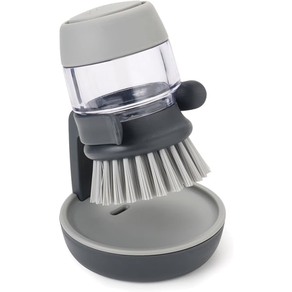 Grå, Palm Scrub opvaskebørste med genopfyldelig dispenser til opvaskemiddel og opbevaringsholder