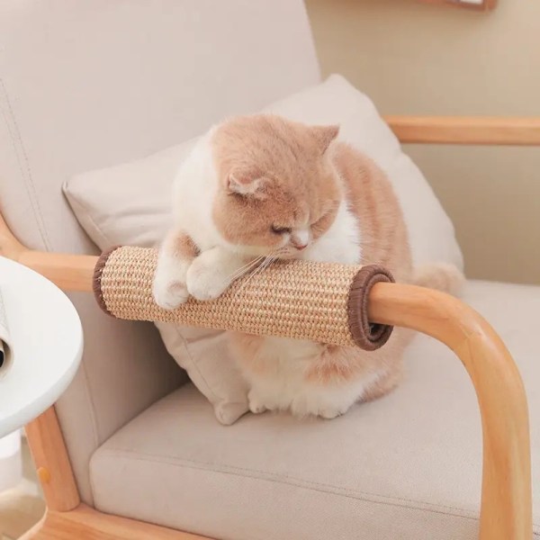 Kattekradsemåtte, 2 pakker Sisalstof Katteskrabepude til indendørs katte med selvklæbende krogbånd, Kattekradse R