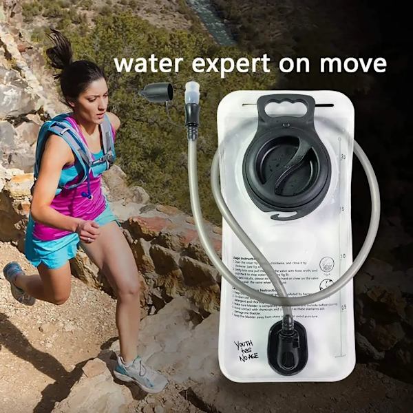 2 st Hydration Bladder 2 Liter Läcksäker Vattenbehållare, Bred Öppning, Militär Vattenblåsa Kombinerad med Hydration Ryggsäckar