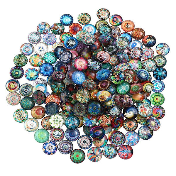 100 stk Mix Fliser Delikate Runde Mosaikfliser Øreringe Cabochons Charm Cabochons Vedhæng Perler 2*2CM