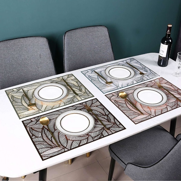 Rektangulära Underlägg Kompatibla Med Matbord Hotell Restaurang Bronsfärgad Kaffeutrustning Hemkök Bord