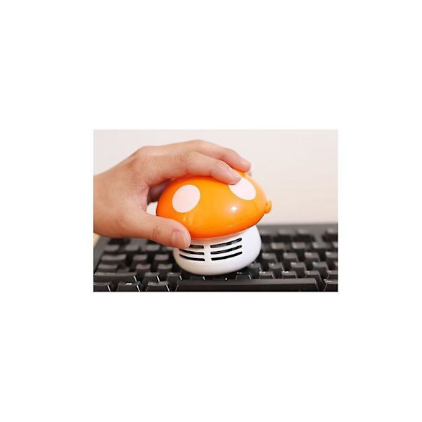 Mini Söpö Pöytäimuri, Sienen Muotoinen Uusi Kannettava Kulmapöydän Imuri Mini Söpö Imuri Lakaisukone (1kpl, Oranssi)