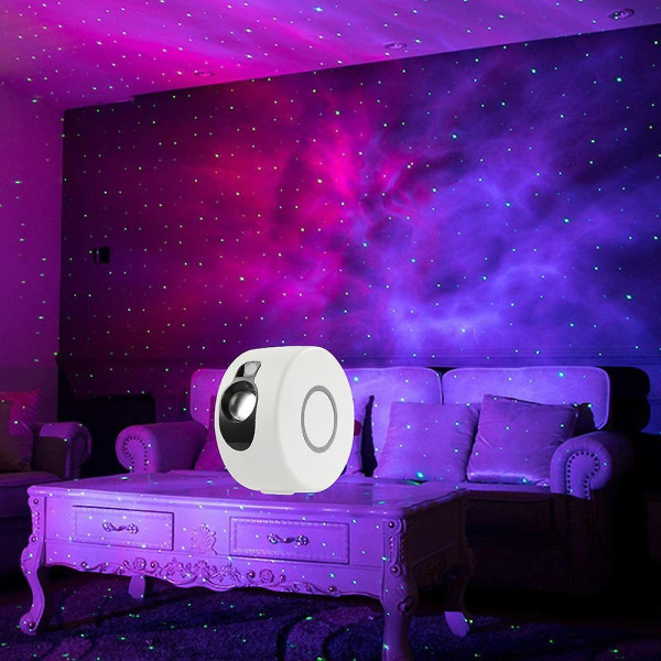 Ny Stjernehimmel Projeksjonslampe Fargerik 3D Visjon Led Laser Nebula Lampe Led Projeksjonslampe For Barn, Rom, Ferier, Bursdagsselskaper Hvit White US Plug