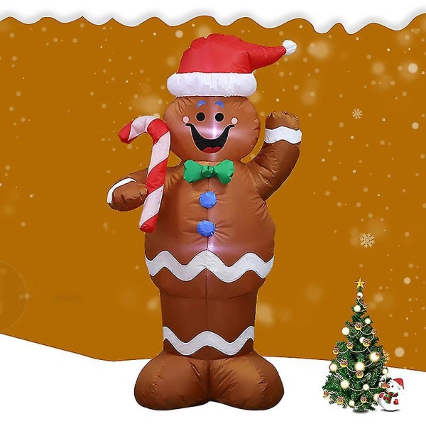 Uppblåsbar Jultomte Pepparkaksgubbe Snögubbe LED Dekoration Utomhus Hem Dekoration EU EU