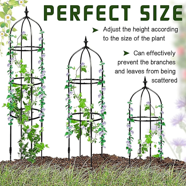 Have Obelisk, Klatreplante Støtte, Haveplante Støtter, Blomst Trellis Tårn Formet Havebue Støtte Til Klatreplanter 90cm
