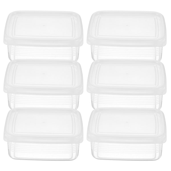 6pcs Refrigerator Organizer Bin Small Preservation Box Dough Proofing Box Meat Storage BoxTransparent11X8X4.6CM