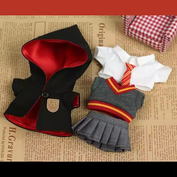 /RYI/ Söt Cosplay Kläder för Labubu Docka, Bröllopsklänning för Stående Labubu Docka, Potter Klädset för Sittande Labubu Plysch 5