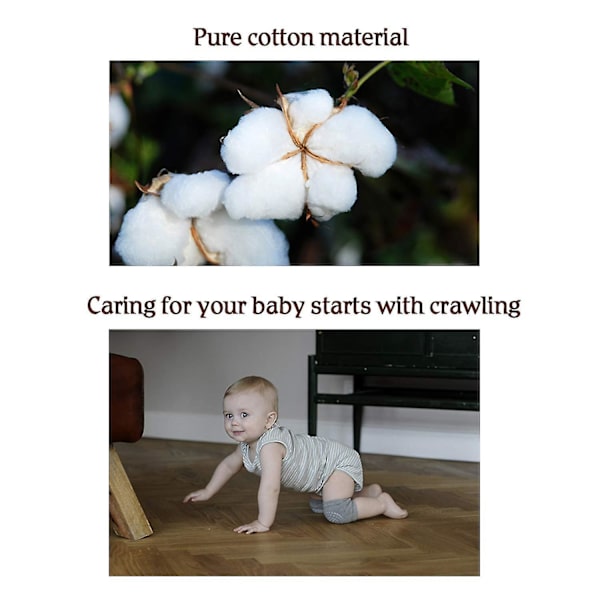 8 Par Baby Knæpuder Krybehjælp Med Gummipunkter Anti-slip