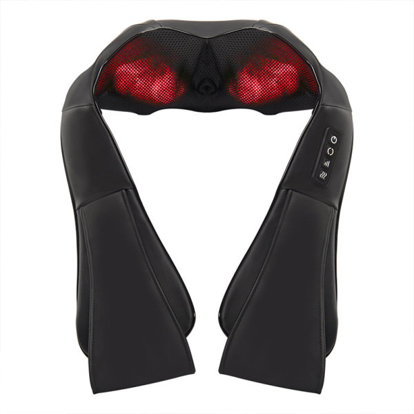 Nakke- og rygmassageapparat med beroligende varme, elektrisk dybt væv 3D æltemassagepude til skulder, ben, kropsmuskler