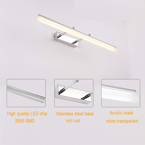 LED-spegellampa 12W Badrumsvägglampa Justerbar Fäste Neutralvit 4000K Modern Inomhus Badrumslampa Armatur Badrumsbelysning 1000lm 50 Ej Dimbar
