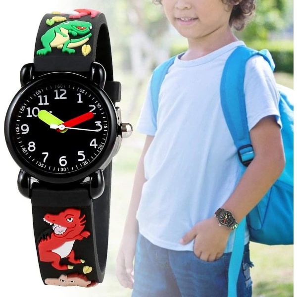 Lasten kellot, Lasten kellot, Toddler watch, Watch Sarjakuva Dinosaur-kuvioinen Vedenpitävä PVC Ranne Kvartsi Lasten watch