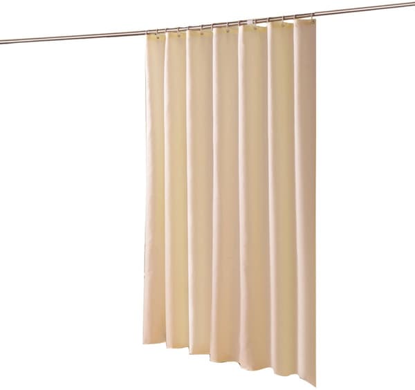 Vandtæt stof badeforhæng 200 x 180 cm, brunt polyester vaskbart hurtigtørrende badeforhæng til standard bruser og badekar