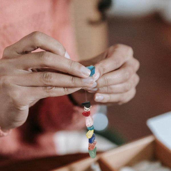 Krystallperler Naturlige Grussperler Sett, Brukt Kompatibel Med Diy Smykke Håndverk Lagging B