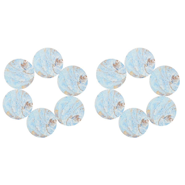 18 kpl Marmori-kuvioisia keraamisia alustaa Käytännöllisiä juomalasinalustoja korkkipohjalla 12 kpl 10,5x10,5cm 12 pcs 10.5x10.5cm