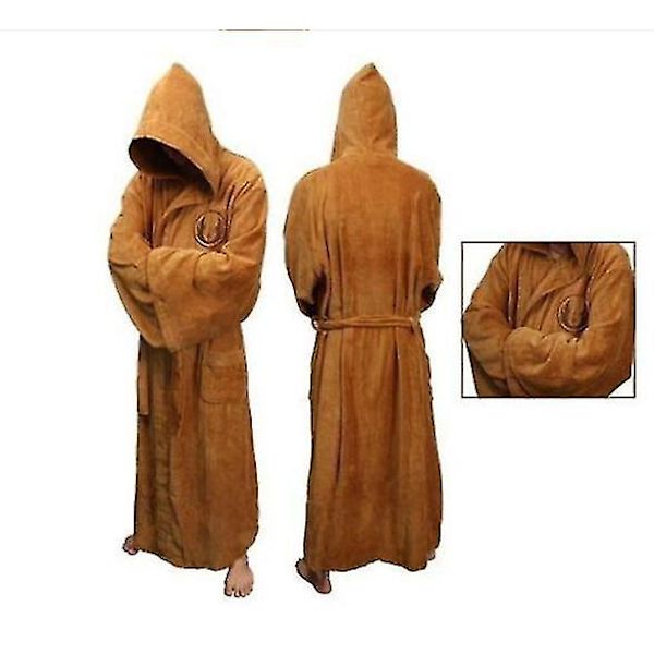 Tähtien sota kylpytakki Jedi Sith huppuinen kylpytakki viitta pehmeä fleece aamutakki joululahja Mruskea brown M