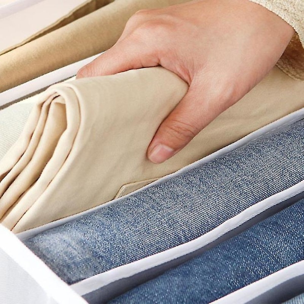 2 st Rengörings- och Hygieniska Jeansfackförvaringslådor Garderob Klädbyrå Nätpartition Byxpartition Hushållsförvaring 11-rutnät strumplåda Grå 11 grid sock box Grey