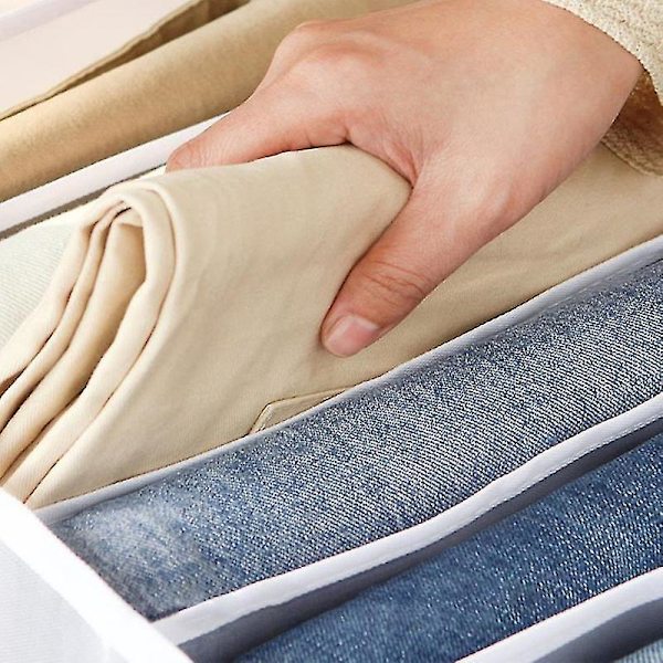 2 st Rengörings- och Hygieniska Jeansfackförvaringslådor Garderob Klädbyrå Nätpartition Byxpartition Hushållsförvaring 11-rutnät strumplåda Vit 11 grid sock box White