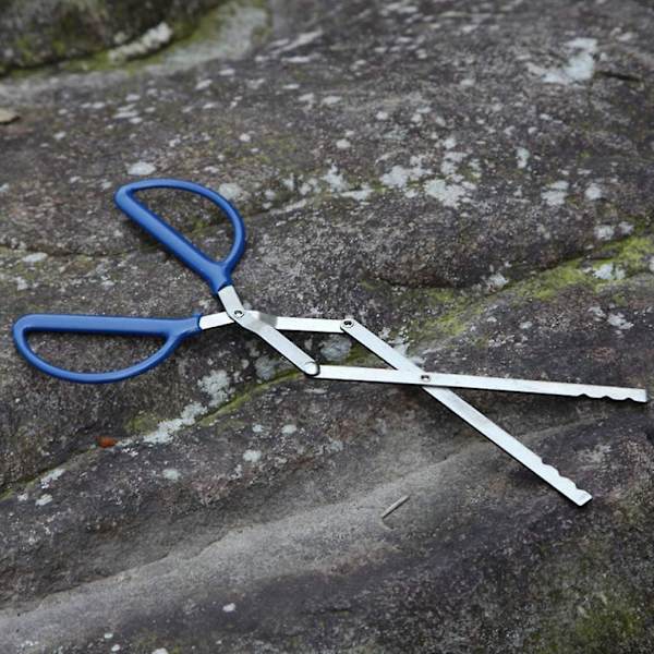 Sammenleggbar vedtang Vedklype Tang Bålpanne Tang Rustfritt Stål Peistang Lange Ved Pinsett For Innendørs Bål Utendørs Utstyr (