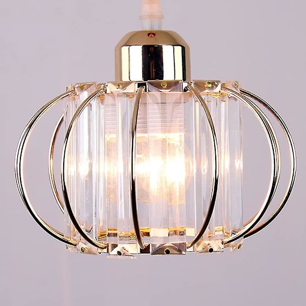Hengende Krystall-Lysekrone, Flush Mount Taklampe, Jernbur, Hengelampe Armatur For Hjemmet, Gull Gold