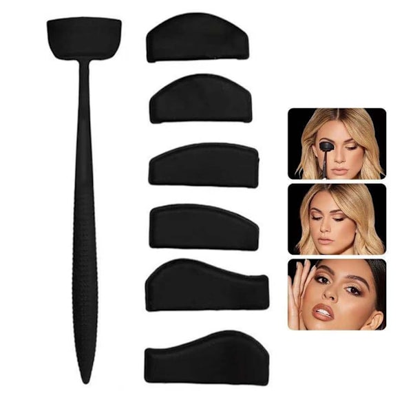 Portabel ögonskuggsritbräda Cut Crease Creation Kit + Klassisk Crease Brush Set Bundle Cut Crease Creation Kit, Svart