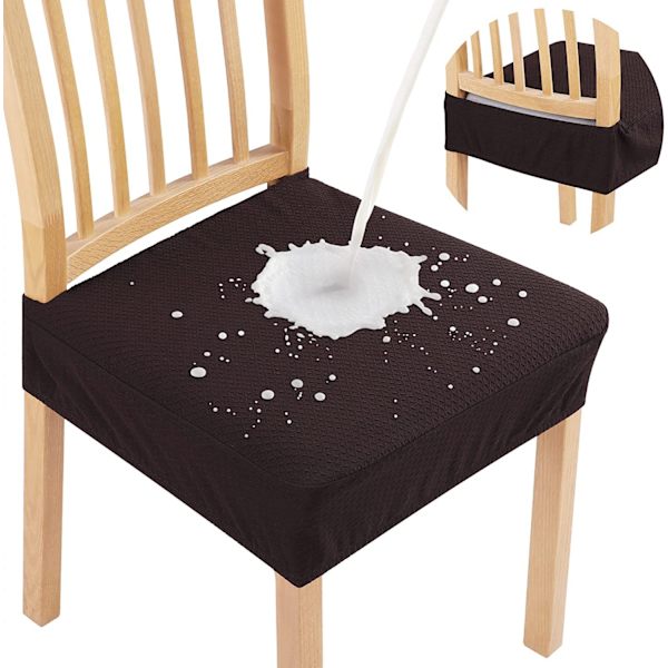 Vattentät elastisk sittdyna - Vattentät kaffe - Liten lingge Jacquard