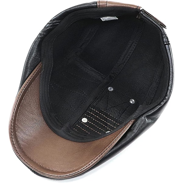 Hatt for menn, Newsboy, Klassisk Flat Cap, PU-Lær, Cabbie, Ivy, Gatsby, Kjøring, Jakt, Fiskehatt for Far