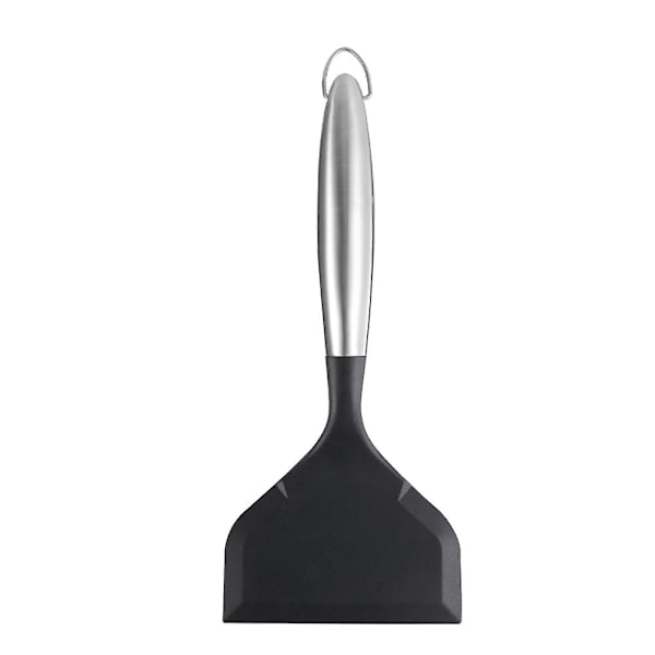 Rostfritt Stål Köksredskap Omelett Spatel Spårad Fiskspatel Fiskvändare Spatel Silikon Spårad Vändare Svart 27X12X1.5CM Black 27X12X1.5CM