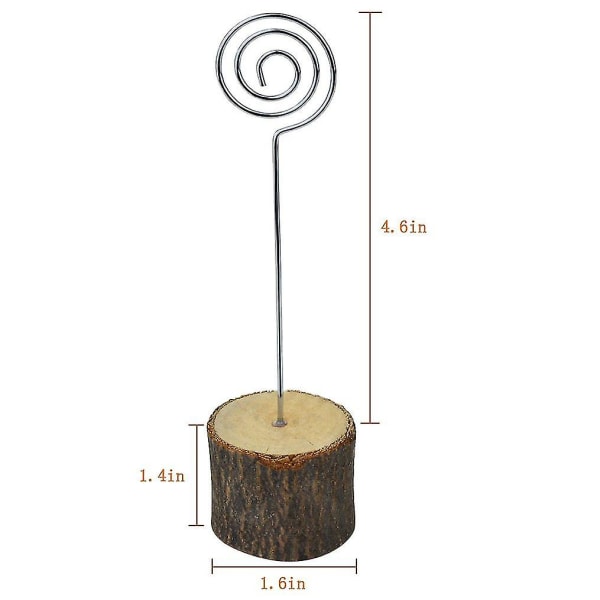 10 st Rustic Table Wood Stands Kortställ Pappersanteckningsklämma För Julfest Bröllop Hem Bar Dekoration