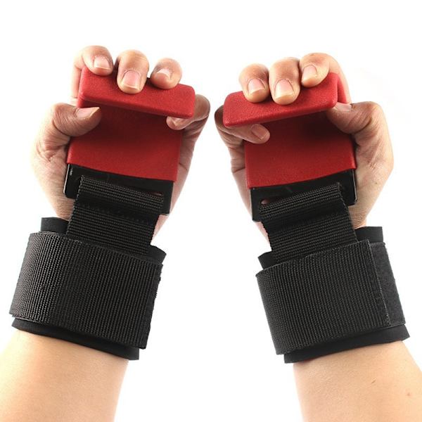 Gym Handsker til Vægtløftning, Remme Løftekroge med Justerbar Velcro-Håndledsrem, Fast og Sikker Træningsgreb, Skridsikker, Skadesforebyggelse