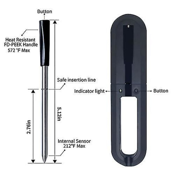 Digital Kötttermometer Kök Trådlös Bluetooth Matlagning Grill Mattermometer