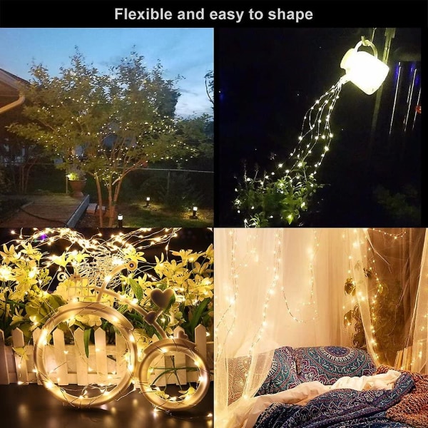 100led Solar String Lights 4 Pack, 12m Jul String Lights 8 Modes Solar String Lights Dekoration til udendørs havebryllup og fest (varm hvid