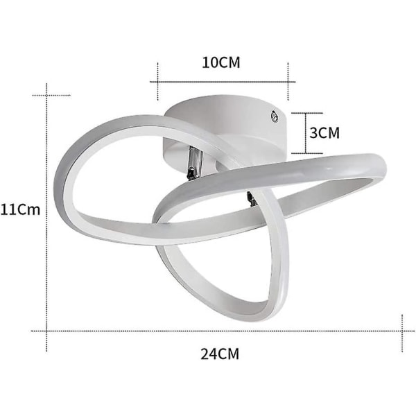 LED Taklampe, 12W Akryl Taklampe, Dimbar Taklampe 3000K/4000K/6000K For Soverom Kjøkken Diagnist Soverom 24cm