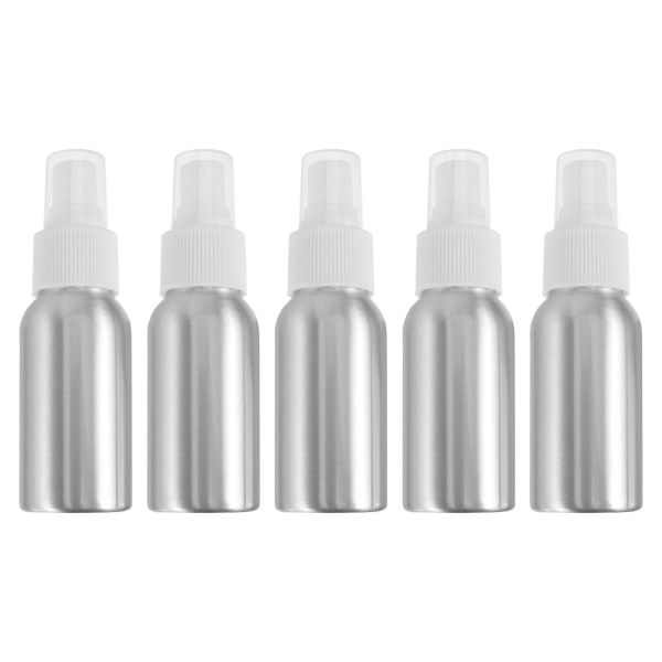 5 st 50 ml bärbar sprayflaska aluminium reseflaskor Fasta påfyllningsbara behållare Tomma resesprit 5 pcs