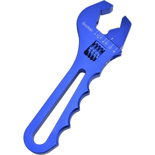 Justerbar skiftnyckel för 3AN-16AN slangkopplingsadapter Aluminium blå aluminium lättviktsnyckel