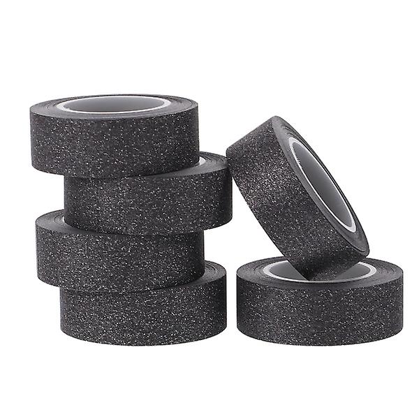 6 Ruller Dekorativ Svart Glitterpapir Tape Kunst DIY Scrapbooking Papir Tape Rull Svart 1000X1.5cm Black 1000X1.5cm