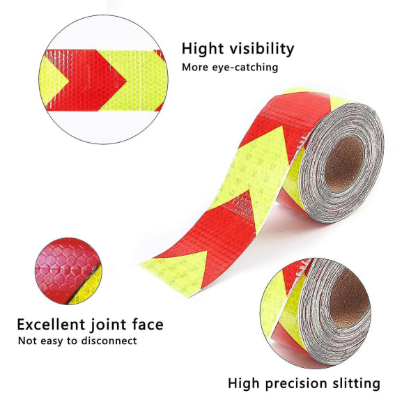 2\" X 33ft Reflextejp för Varningsmarkering Röd Gul Hög Intensitet Vattentät Reflextejp Säkerhetstejp Markeringsremsa för Släpvagn