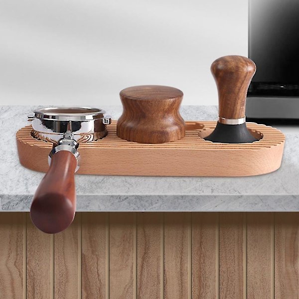 51/53mm Træ Kaffeknaster Mat Presse Pulver Kaffe Presset Pulver Holder Kaffe Apparat Opbevaring