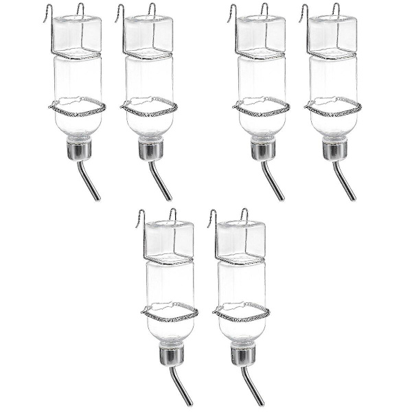 6 stk 350 ml Plastkaniner Vannmater Hengende Fontener Dyre Drikkflaske 6 stk 5,2X5,2X23CM 6 pcs 5.2X5.2X23CM