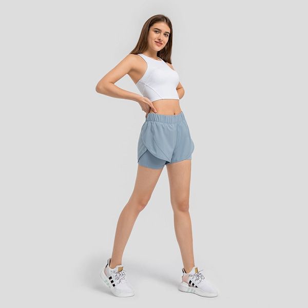 2 stk. Trænings-Crop Tops til Kvinder - Afkortede Racerback Halter Neck Bluser Ærmeløse Yoga Tops Pakke