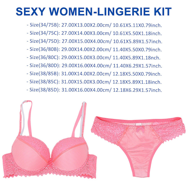 1 Set Naisten Seksikäs Alusvaatteet Elegant Lady Rintaliivit Ja Alushousut Set Pitsi Naisten-alusvaatteet Pink38 85B Pink 38 85B