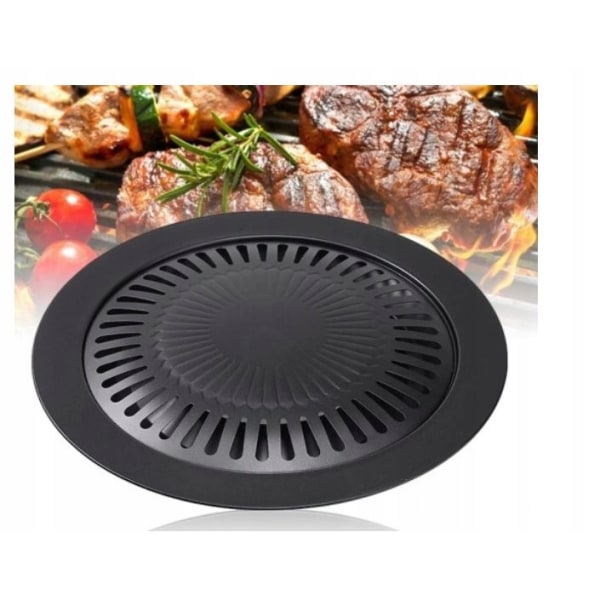Tykk grillpanne for grill, BBQ-grillpanne, kassett-ovn grillpanne, husholdnings-non-stick rund stekepanne, reiseutstyr, grilltilbehør