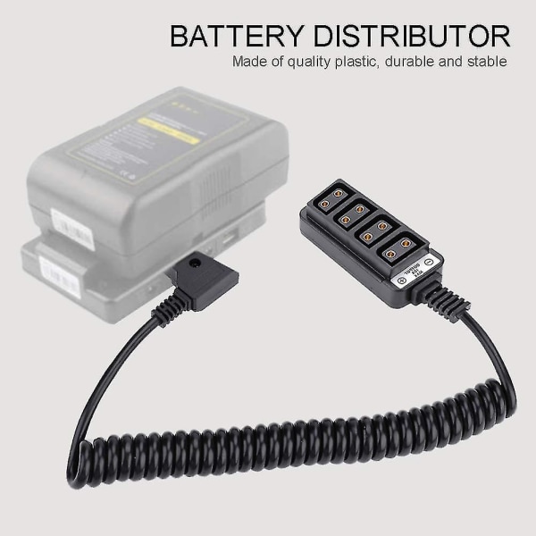Mannlig D-tap B-type Splitter Power Tap til 4-ports Hunn P-tap Hub Adapter Batteri Fotografering Strøm