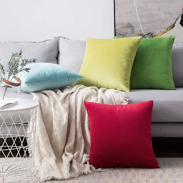 Sett med 2 fløyels putetrekk Dekorative sofa putetrekk Supermyk myk komfortabel dekorasjon Hjem Stue Soverom For sofa 40x80cm Rosa