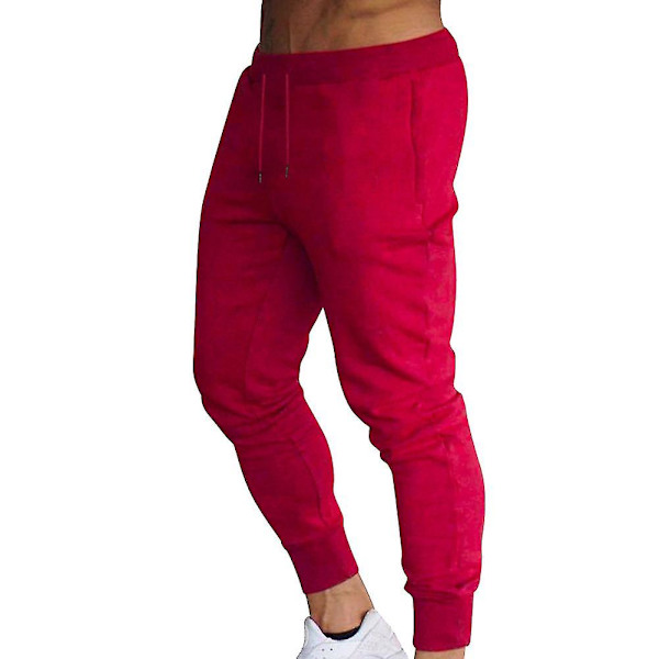 Män Slim Fit Solid Färg Byxor Byxor Snörning Casual För Jogging SportL L