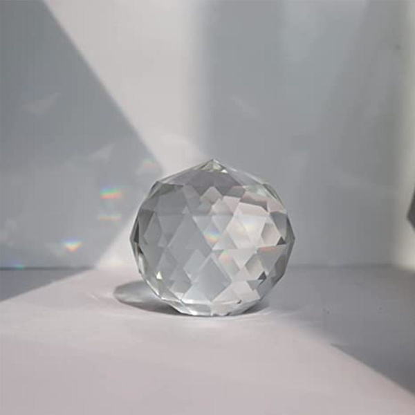 2,36\"/60 mm Klar Glass Krystallkule, Stor Krystallprisme Solfangerkule, Hjem Hotelldekorasjon